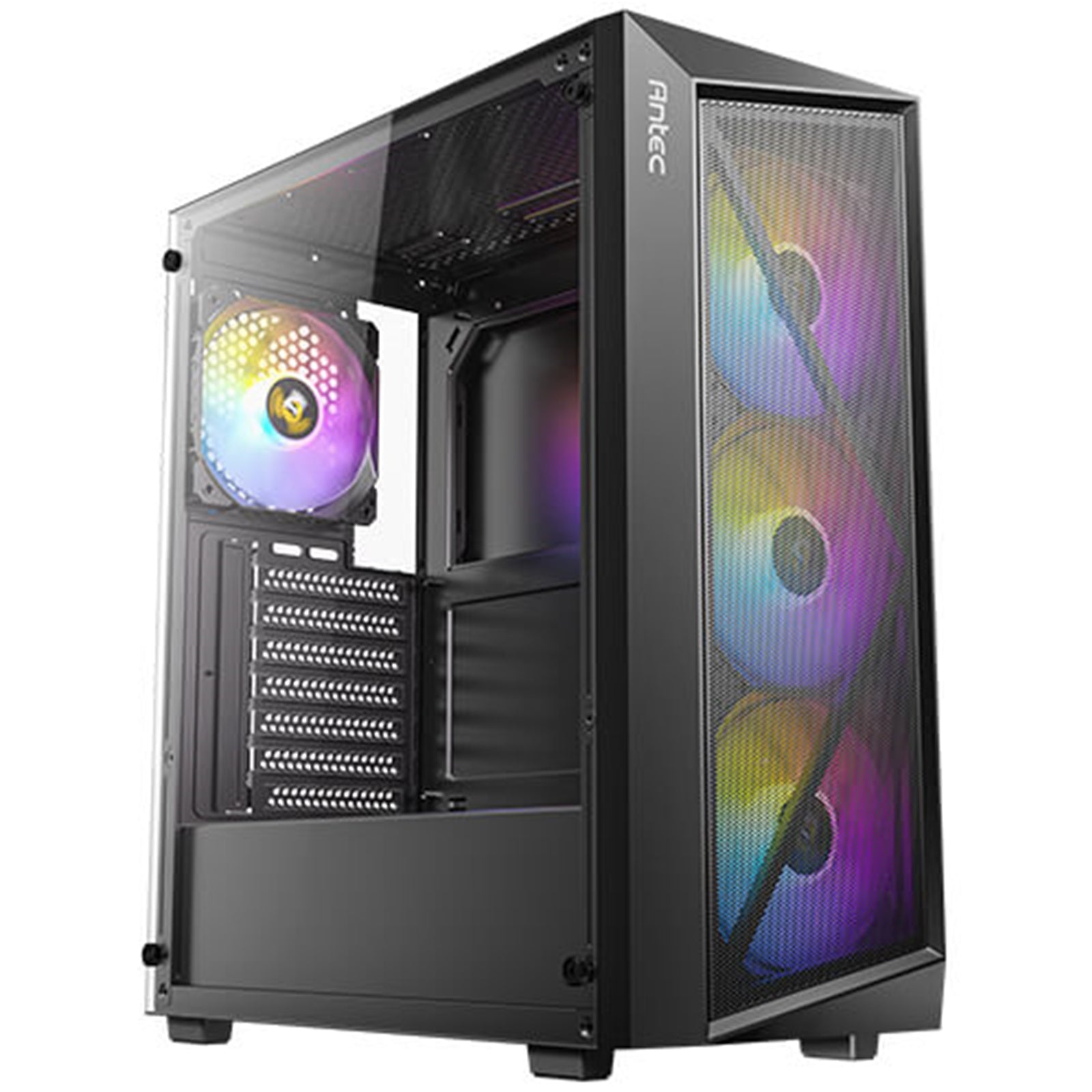 Antec AX67 ARGB Mid-Tower Case - Mesh Front, 4x120mm ARGB Fans, TG Antec AX67 ARGB Mid-Tower Case - Mesh Front, 4x120mm ARGB Fans, TG